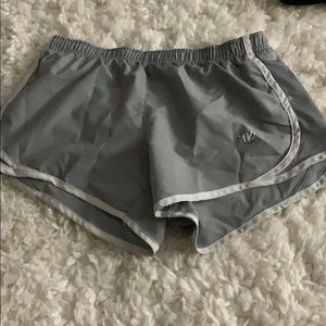 Grey Varsity shorts.